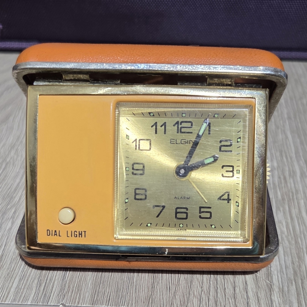 Silver and Gold Alarm Clock by Elgin - Picture 4 of 6